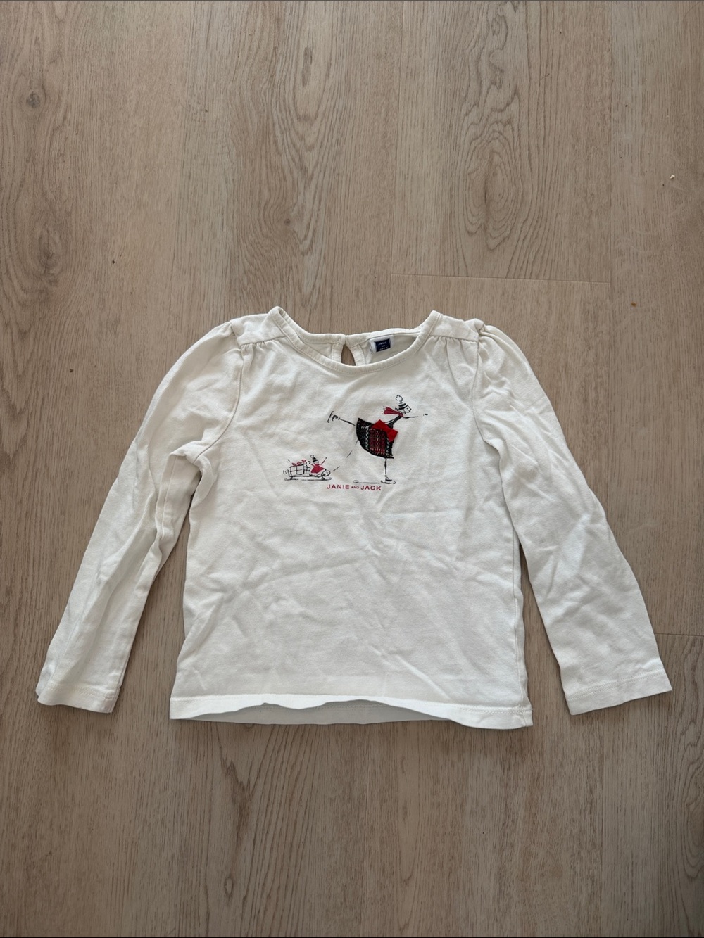 Janie and Jack Cream Long-Sleeve ice skater figure skating shirt tshirt tee 3T 3
